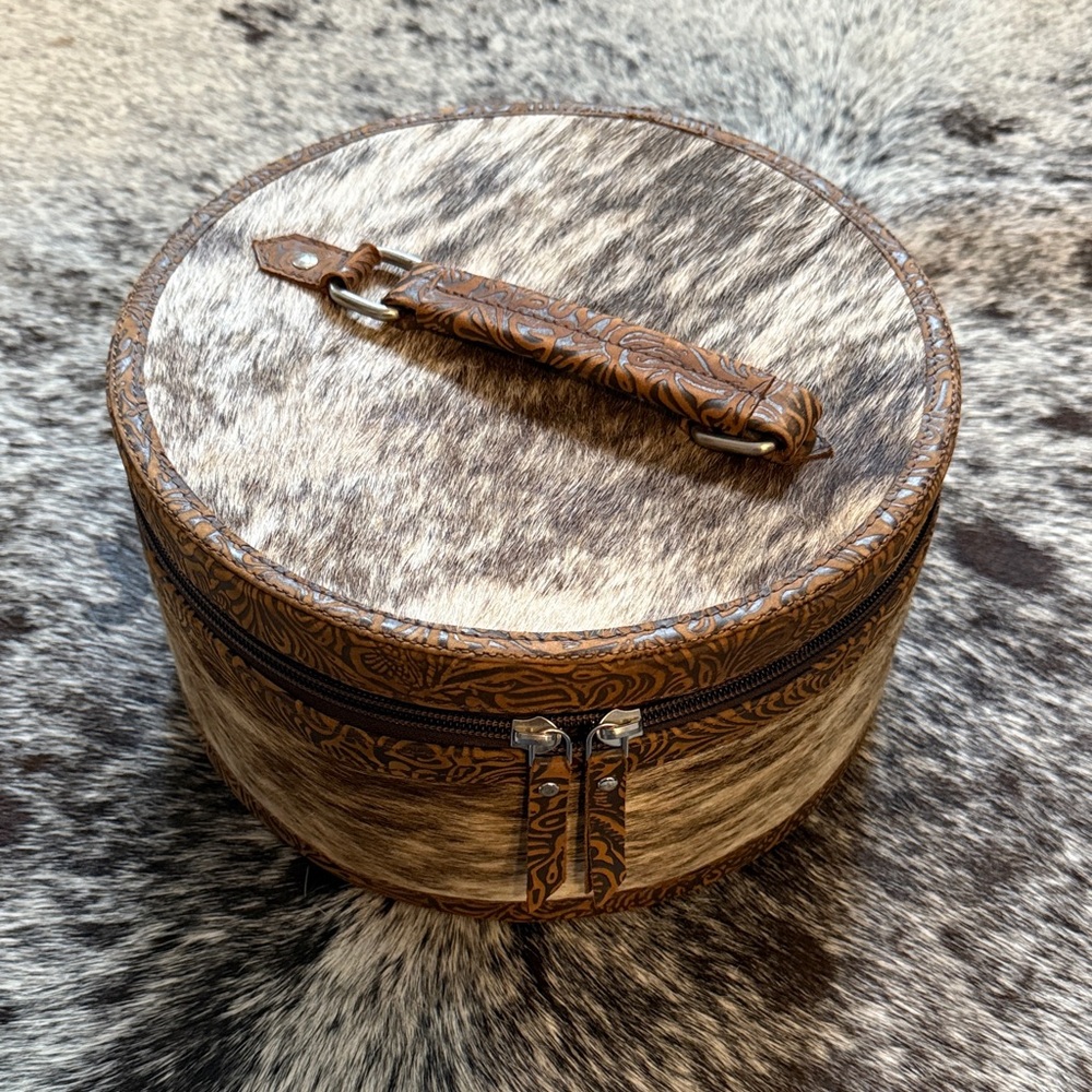 Western Cowhide Jewelry Box - Brown